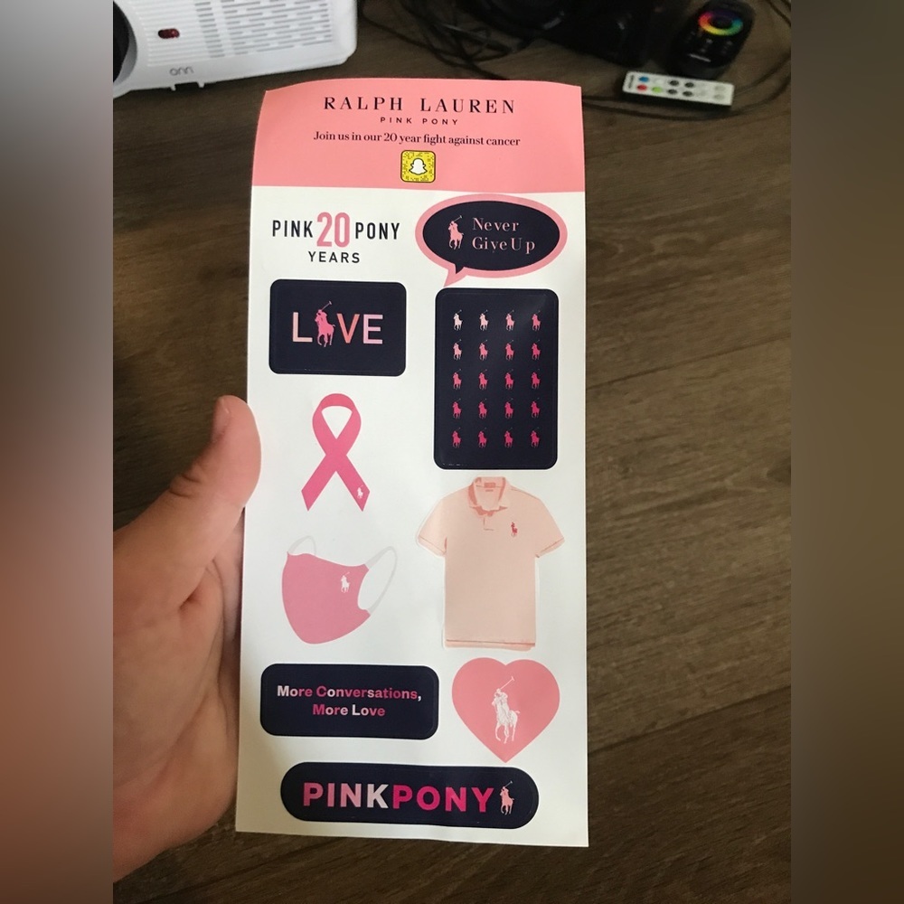Ralph Lauren Breast Cancer Stickers
